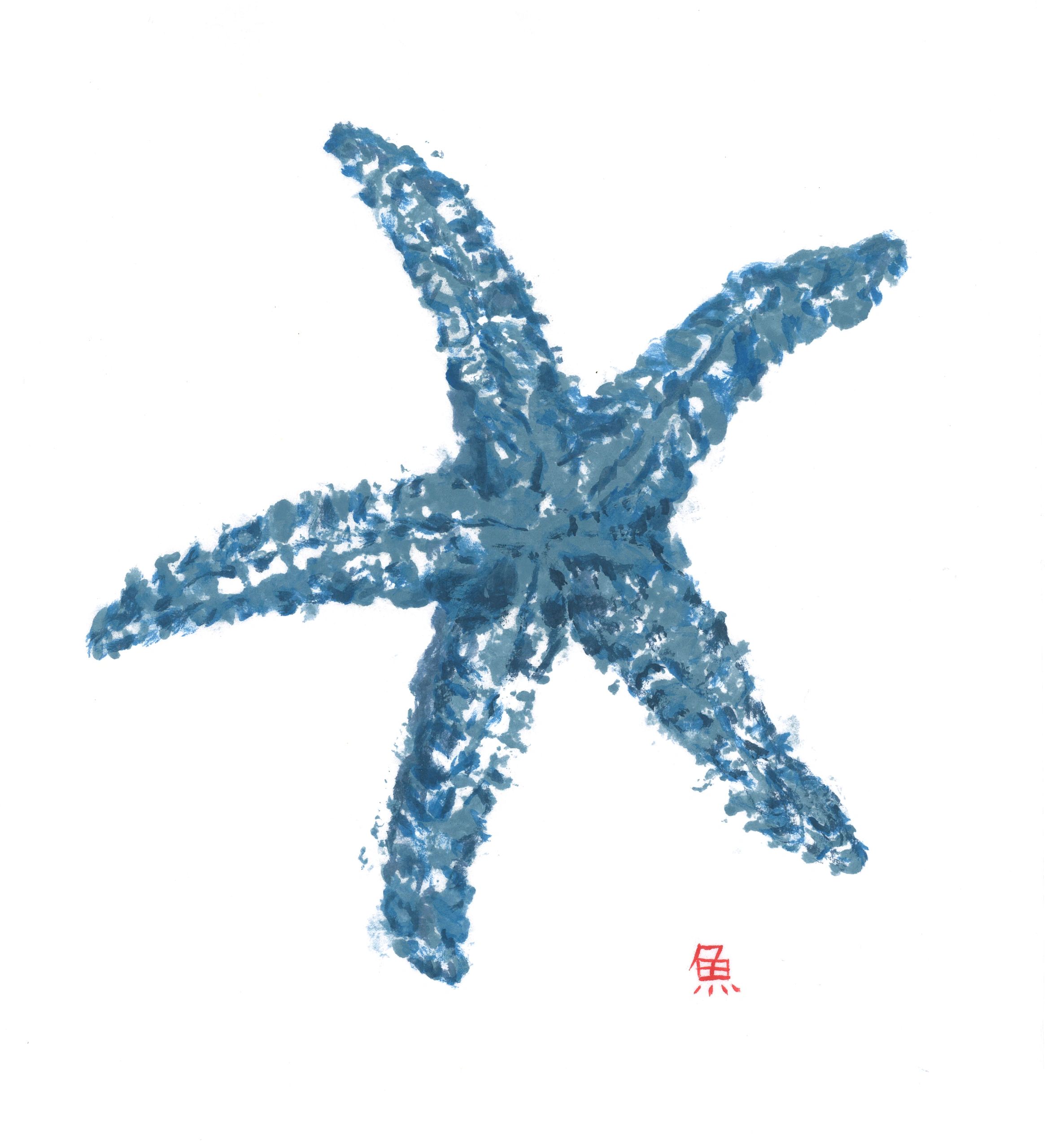 Starfish — Gyotaku giclee print by Bridget Sawitsky